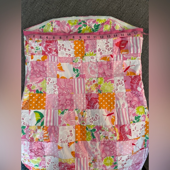 Vintage Lilly Pulitzer White Label strapless 2 minute sewn patch dress EUC Sz 14 - Picture 7 of 11